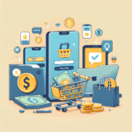 Caixa mostrando dinheiro com smartphone e gráficos de cashback